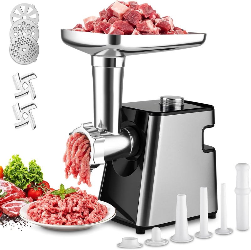 YaoFaFa Meat Grinder - Electric Meat Grinders with Stainless Steel, Easy Operation for Grinding Meat, Making Sausages and Meatballs, 350W Powerful Motor Ideal for Home Kitchen and Restaurant Use - Image 1